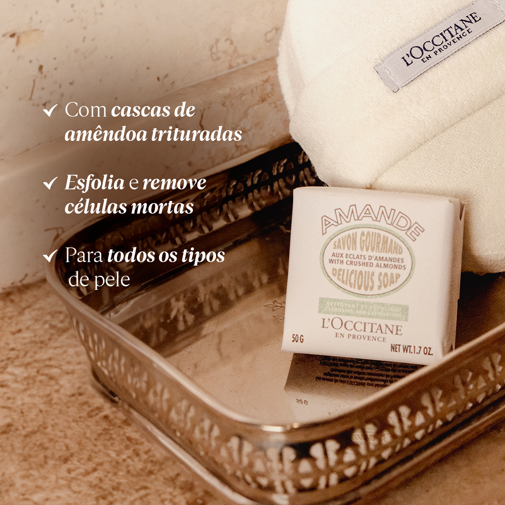 Sabonete Esfoliante Corporal de Amêndoa 50g, , large image number 1